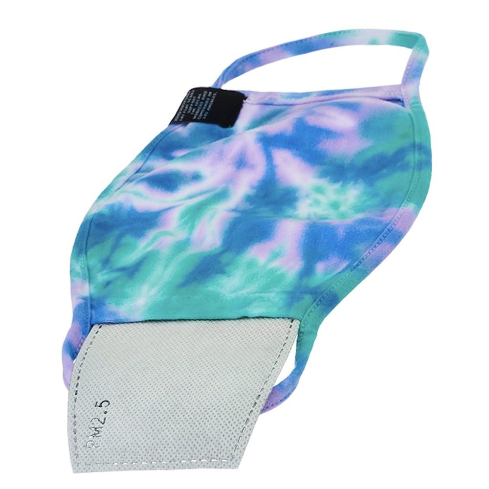 Reusable Tie-Dye Print Face Mask w Filter Pocket